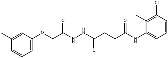 N-(3-chloro-2-methylphenyl)-4-{2-[(3-methylphenoxy)acetyl]hydrazino}-4-oxobutanamide 구조식 이미지