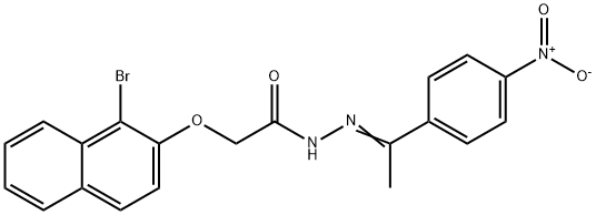 2-[(1-bromo-2-naphthyl)oxy]-N'-[1-(4-nitrophenyl)ethylidene]acetohydrazide Structure