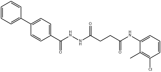 4-[2-(4-biphenylylcarbonyl)hydrazino]-N-(3-chloro-2-methylphenyl)-4-oxobutanamide 구조식 이미지