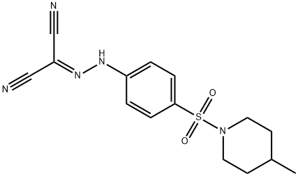 ({4-[(4-methyl-1-piperidinyl)sulfonyl]phenyl}hydrazono)malononitrile Structure