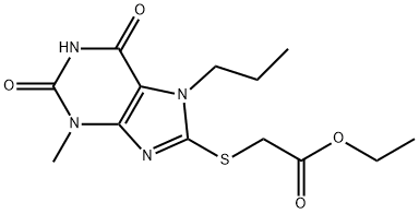 ethyl 2-((3-methyl-2,6-dioxo-7-propyl-2,3,6,7-tetrahydro-1H-purin-8-yl)thio)acetate Structure