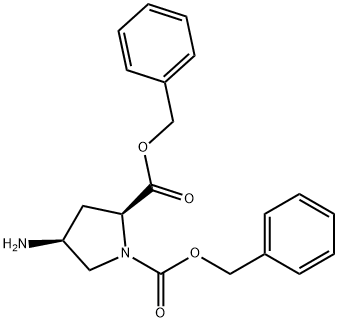 1,2-Pyrrolidinedicarboxylic acid, 4-amino-, 1,2-bis(phenylmethyl) ester, (2S,4S)- 구조식 이미지