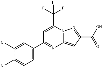 5-(3,4-Dichlorophenyl)-7-(trifluoromethyl)pyrazolo[1,5-a]pyrimidine-2-carboxylic acid 구조식 이미지