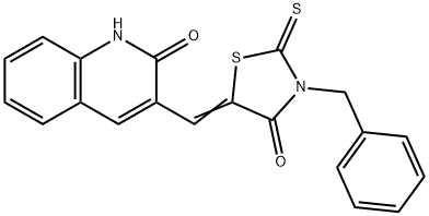 (Z)-3-benzyl-5-((2-oxo-1,2-dihydroquinolin-3-yl)methylene)-2-thioxothiazolidin-4-one Structure