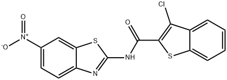 3-chloro-N-(6-nitrobenzo[d]thiazol-2-yl)benzo[b]thiophene-2-carboxamide 구조식 이미지