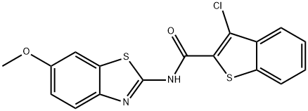 3-chloro-N-(6-methoxybenzo[d]thiazol-2-yl)benzo[b]thiophene-2-carboxamide 구조식 이미지