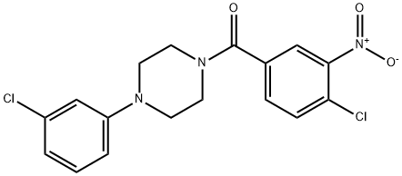 (4-chloro-3-nitrophenyl)[4-(3-chlorophenyl)piperazin-1-yl]methanone Structure