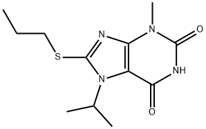 7-isopropyl-3-methyl-8-(propylthio)-3,7-dihydro-1H-purine-2,6-dione 구조식 이미지