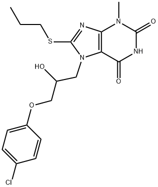 7-(3-(4-chlorophenoxy)-2-hydroxypropyl)-3-methyl-8-(propylthio)-3,7-dihydro-1H-purine-2,6-dione 구조식 이미지