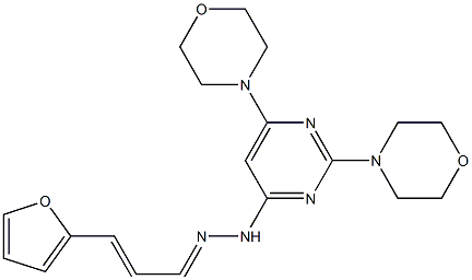 N-[(E)-[(E)-3-(furan-2-yl)prop-2-enylidene]amino]-2,6-dimorpholin-4-ylpyrimidin-4-amine Structure