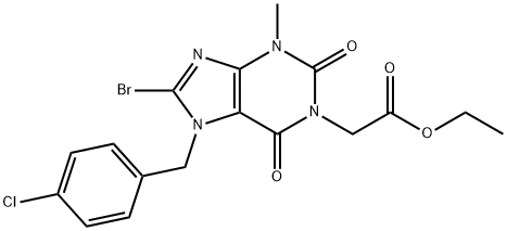 ethyl 2-(8-bromo-7-(4-chlorobenzyl)-3-methyl-2,6-dioxo-2,3,6,7-tetrahydro-1H-purin-1-yl)acetate 구조식 이미지