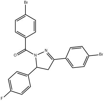 (4-bromophenyl)(3-(4-bromophenyl)-5-(4-fluorophenyl)-4,5-dihydro-1H-pyrazol-1-yl)methanone Structure