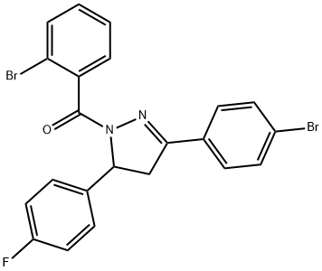 (2-bromophenyl)(3-(4-bromophenyl)-5-(4-fluorophenyl)-4,5-dihydro-1H-pyrazol-1-yl)methanone 구조식 이미지