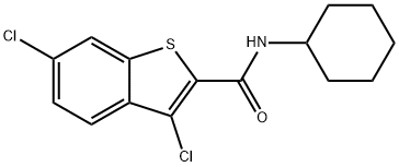 3,6-dichloro-N-cyclohexyl-1-benzothiophene-2-carboxamide 구조식 이미지