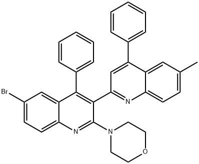 4-(6-bromo-6-methyl-4,4-diphenyl-[2,3-biquinolin]-2-yl)morpholine 구조식 이미지