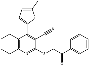 4-(5-methylfuran-2-yl)-2-((2-oxo-2-phenylethyl)thio)-5,6,7,8-tetrahydroquinoline-3-carbonitrile 구조식 이미지