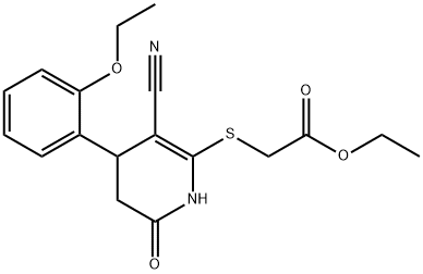 ethyl 2-((3-cyano-4-(2-ethoxyphenyl)-6-oxo-1,4,5,6-tetrahydropyridin-2-yl)thio)acetate 구조식 이미지
