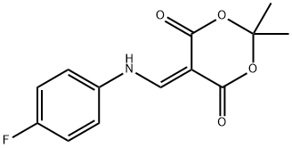 5-[(4-fluoroanilino)methylidene]-2,2-dimethyl-1,3-dioxane-4,6-dione 구조식 이미지