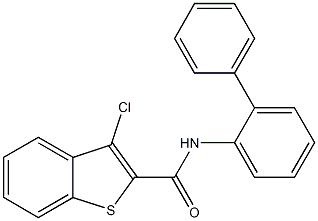 3-chloro-N-(2-phenylphenyl)-1-benzothiophene-2-carboxamide 구조식 이미지