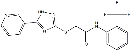 2-[(5-pyridin-3-yl-1H-1,2,4-triazol-3-yl)sulfanyl]-N-[2-(trifluoromethyl)phenyl]acetamide Structure