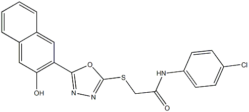 N-(4-Chloro-phenyl)-2-[5-(3-hydroxy-naphthalen-2-yl)-[1,3,4]oxadiazol-2-ylsulfanyl]-acetamide Structure