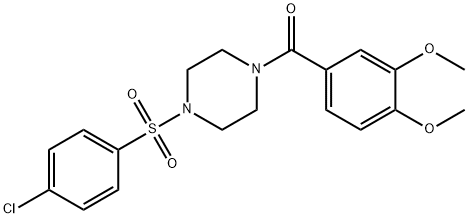 (4-((4-chlorophenyl)sulfonyl)piperazin-1-yl)(3,4-dimethoxyphenyl)methanone Structure