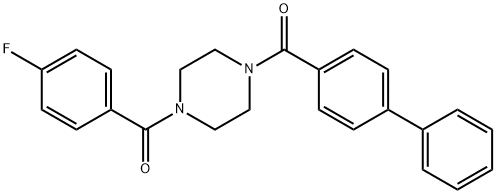 1-([1,1'-biphenyl]-4-ylcarbonyl)-4-(4-fluorobenzoyl)piperazine Structure