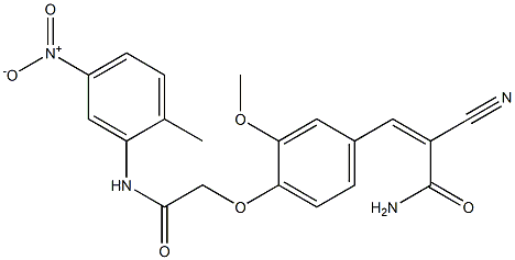 (Z)-2-cyano-3-[3-methoxy-4-[2-(2-methyl-5-nitroanilino)-2-oxoethoxy]phenyl]prop-2-enamide Structure