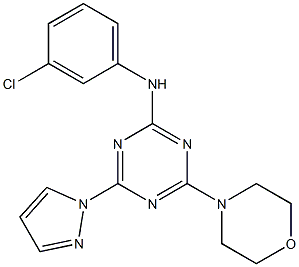 N-(3-chlorophenyl)-4-morpholin-4-yl-6-pyrazol-1-yl-1,3,5-triazin-2-amine Structure