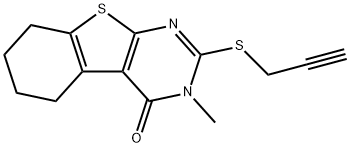 3-methyl-2-(prop-2-yn-1-ylthio)-5,6,7,8-tetrahydrobenzo[4,5]thieno[2,3-d]pyrimidin-4(3H)-one 구조식 이미지