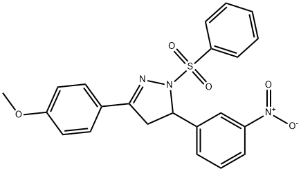 3-(4-methoxyphenyl)-5-(3-nitrophenyl)-1-(phenylsulfonyl)-4,5-dihydro-1H-pyrazole 구조식 이미지