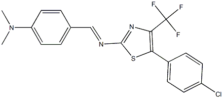 4-[(E)-[5-(4-chlorophenyl)-4-(trifluoromethyl)-1,3-thiazol-2-yl]iminomethyl]-N,N-dimethylaniline Structure