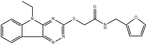 2-[(5-ethyl-5H-[1,2,4]triazino[5,6-b]indol-3-yl)sulfanyl]-N-(furan-2-ylmethyl)acetamide Structure