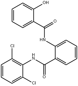 N-(2-{[(2,6-dichlorophenyl)amino]carbonyl}phenyl)-2-hydroxybenzamide 구조식 이미지