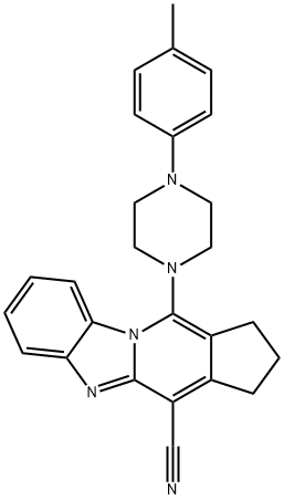 11-(4-(p-tolyl)piperazin-1-yl)-2,3-dihydro-1H-benzo[4,5]imidazo[1,2-a]cyclopenta[d]pyridine-4-carbonitrile 구조식 이미지