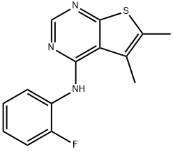 N-(2-fluorophenyl)-5,6-dimethylthieno[2,3-d]pyrimidin-4-amine 구조식 이미지