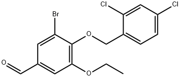 3-bromo-4-[(2,4-dichlorobenzyl)oxy]-5-ethoxybenzaldehyde Structure