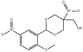 [2-(2-methoxy-5-nitrophenyl)-5-nitro-1,3-dioxan-5-yl]methanol 구조식 이미지