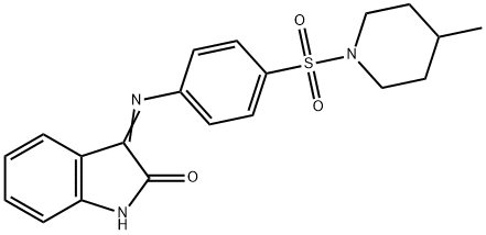 3-({4-[(4-methyl-1-piperidinyl)sulfonyl]phenyl}imino)-1,3-dihydro-2H-indol-2-one Structure
