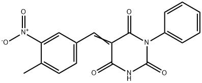 (5Z)-5-[(4-methyl-3-nitrophenyl)methylidene]-1-phenyl-1,3-diazinane-2,4,6-trione Structure