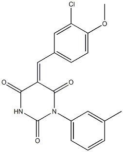 (5Z)-5-[(3-chloro-4-methoxyphenyl)methylidene]-1-(3-methylphenyl)-1,3-diazinane-2,4,6-trione Structure