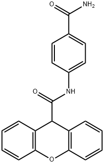 N-(4-carbamoylphenyl)-9H-xanthene-9-carboxamide 구조식 이미지