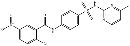 2-chloro-N-(4-(N-(4-methylpyrimidin-2-yl)sulfamoyl)phenyl)-5-nitrobenzamide 구조식 이미지