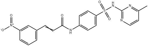 (E)-N-(4-(N-(4-methylpyrimidin-2-yl)sulfamoyl)phenyl)-3-(3-nitrophenyl)acrylamide 구조식 이미지