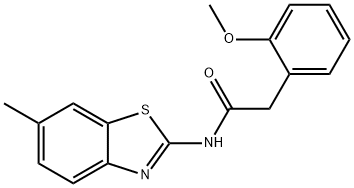 2-(2-methoxyphenyl)-N-(6-methyl-1,3-benzothiazol-2-yl)acetamide 구조식 이미지