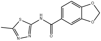 N-(5-methyl-1,3,4-thiadiazol-2-yl)benzo[d][1,3]dioxole-5-carboxamide 구조식 이미지