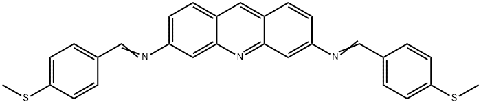 N,N'-bis[4-(methylsulfanyl)benzylidene]-3,6-acridinediamine 구조식 이미지