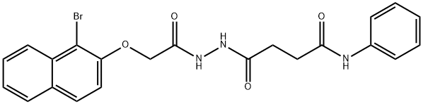 4-(2-{[(1-bromo-2-naphthyl)oxy]acetyl}hydrazino)-4-oxo-N-phenylbutanamide 구조식 이미지