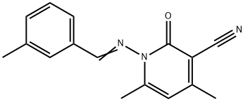 4,6-dimethyl-1-[(3-methylbenzylidene)amino]-2-oxo-1,2-dihydro-3-pyridinecarbonitrile Structure