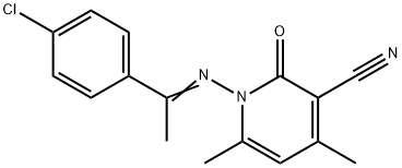1-{[1-(4-chlorophenyl)ethylidene]amino}-4,6-dimethyl-2-oxo-1,2-dihydro-3-pyridinecarbonitrile Structure